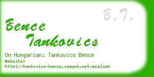 bence tankovics business card